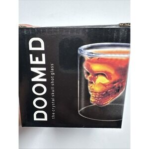 Fred Barware Shotglass Doomed Crystal Skull Shape Halloween‎ Party Mayan Legend